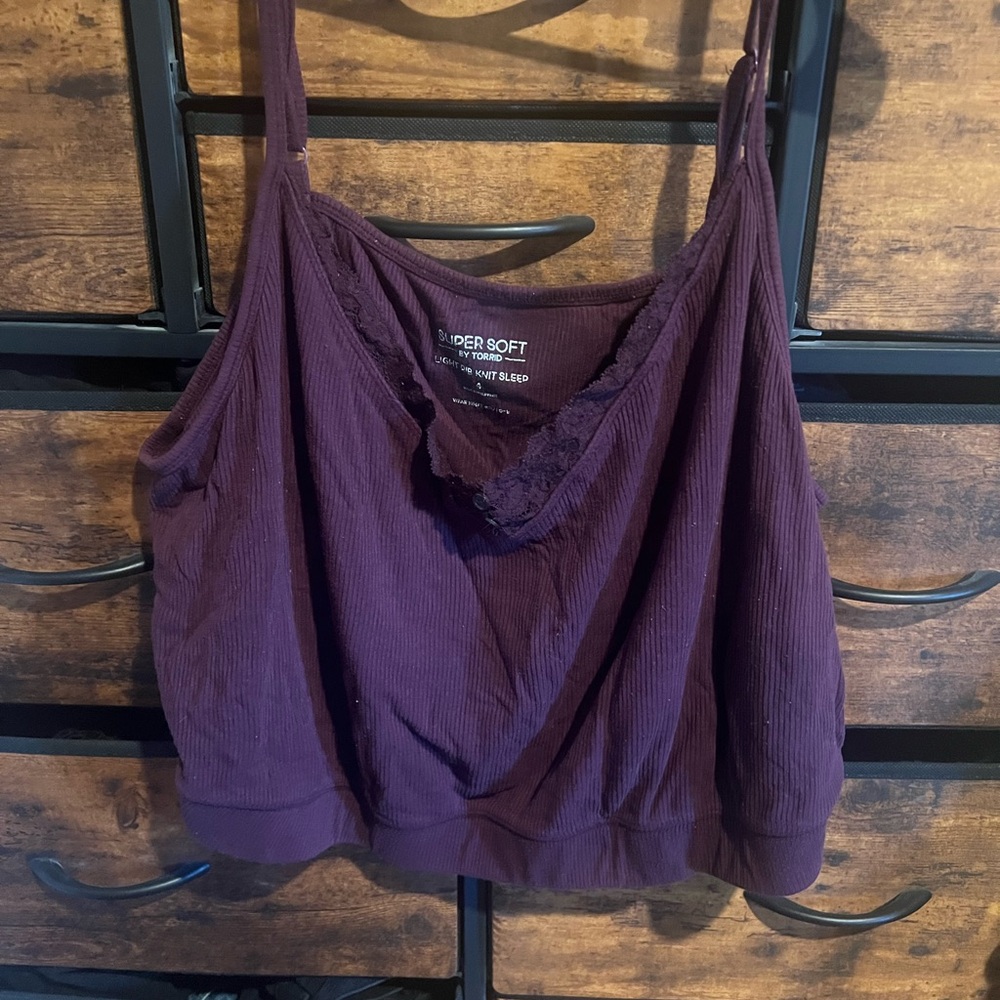 Torrid Super Soft Ribbed Knit Top in Deep Purple